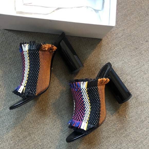 Proenza Schouler Woven Fringe Sandals Mules 38.5 - Picture 3 of 6